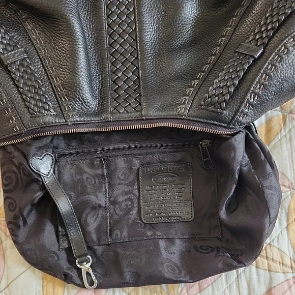 Vintage Brighton Black Hobo Bag with Woven Detailing - Picture 4 of 15